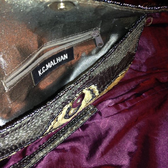 Sequin Beaded clutch purse - Picture 3 of 4